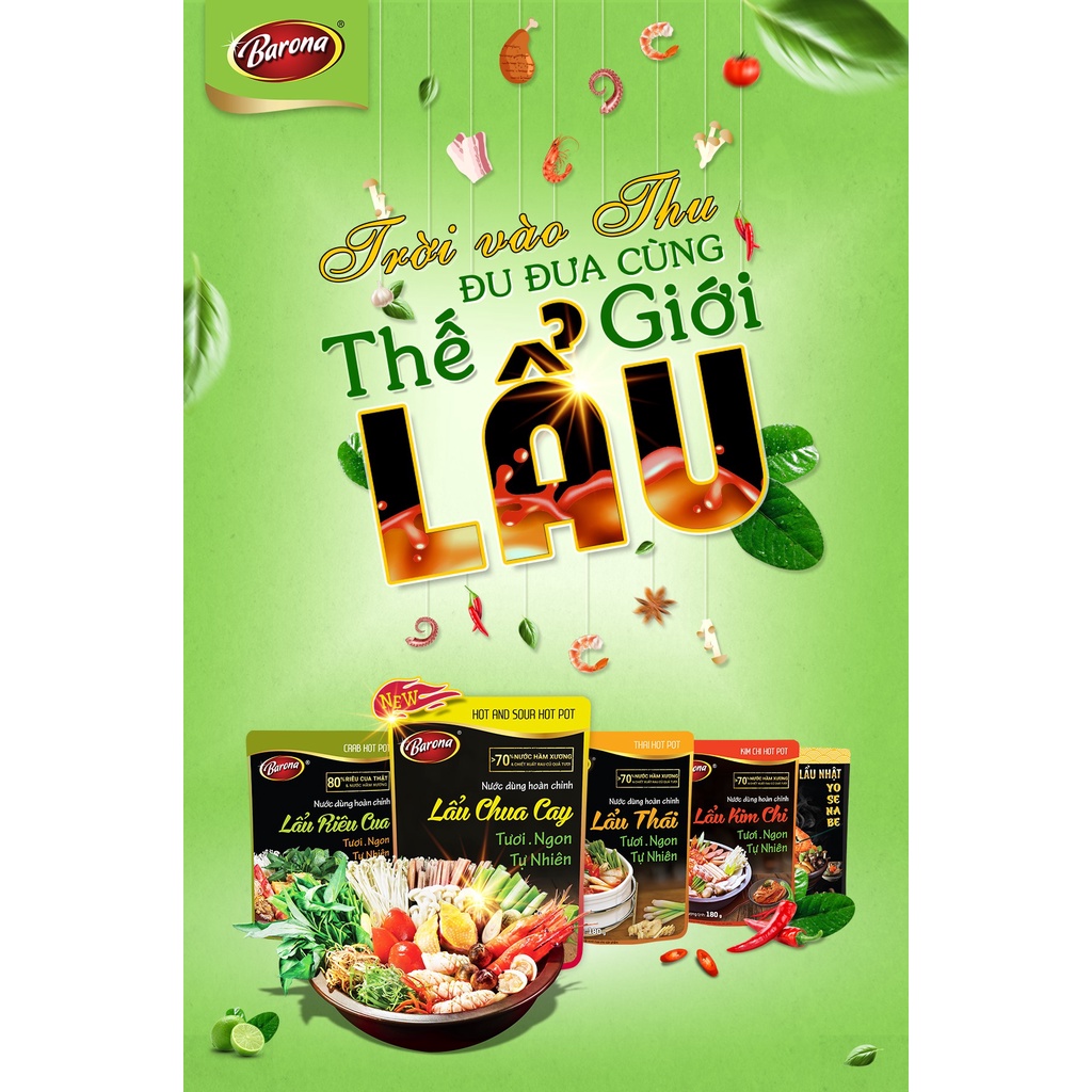 Nước Dùng Hoàn Chỉnh Barona - Lẩu Kim Chi 180g