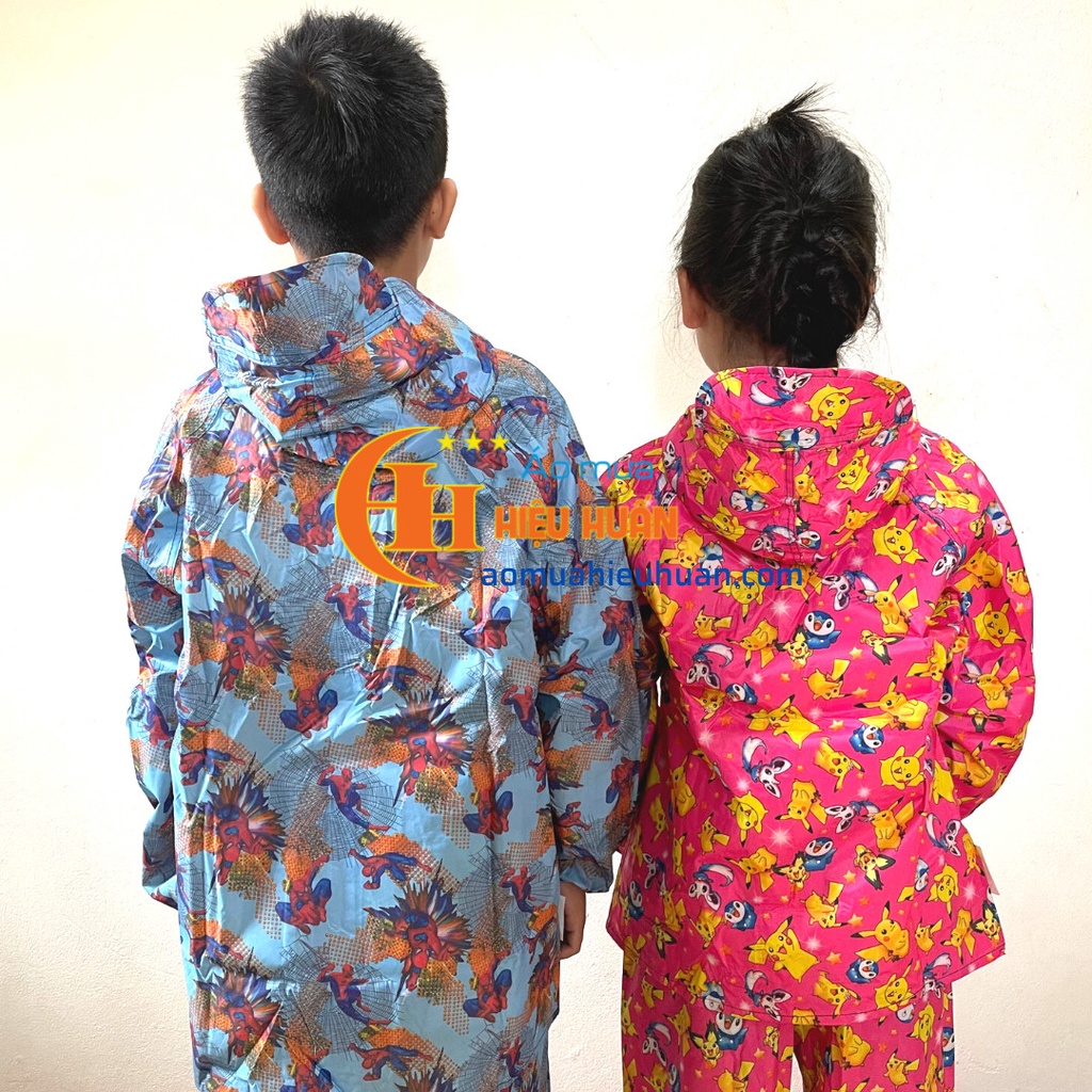 Áo Mưa Cho Bé, Áo Mưa Bộ Trẻ Em chất liệu vải dù siêu dai, siêu bền, chống rách aomuahieuhuan
