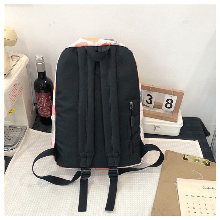 Ba Lô Học Sinh Siêu Nhẹ Phối Màu Sắc graffiti Phong Cách Hàn Quốc Dành Cho Nữ