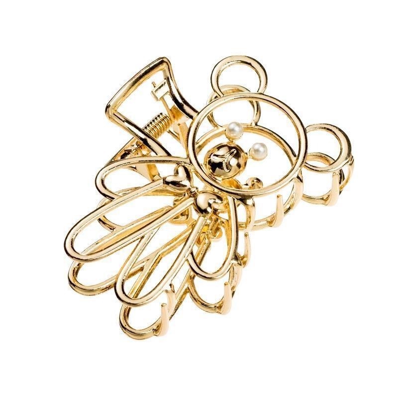 Kẹp tóc hình gấu màu vàng / bạc tùy chọn thời trang công sở cho nữ