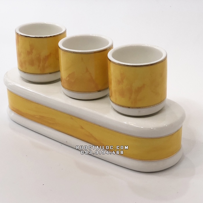 Bộ 3-5 chung nước Vân Vàng thờ cúng Phật Và Gia Tiên