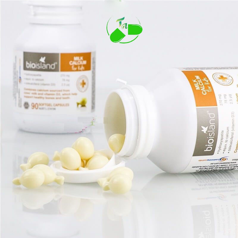 Canxi Milk Calcium Bio Island Úc - Sữa Bò Non Cho Bé, 90 viên