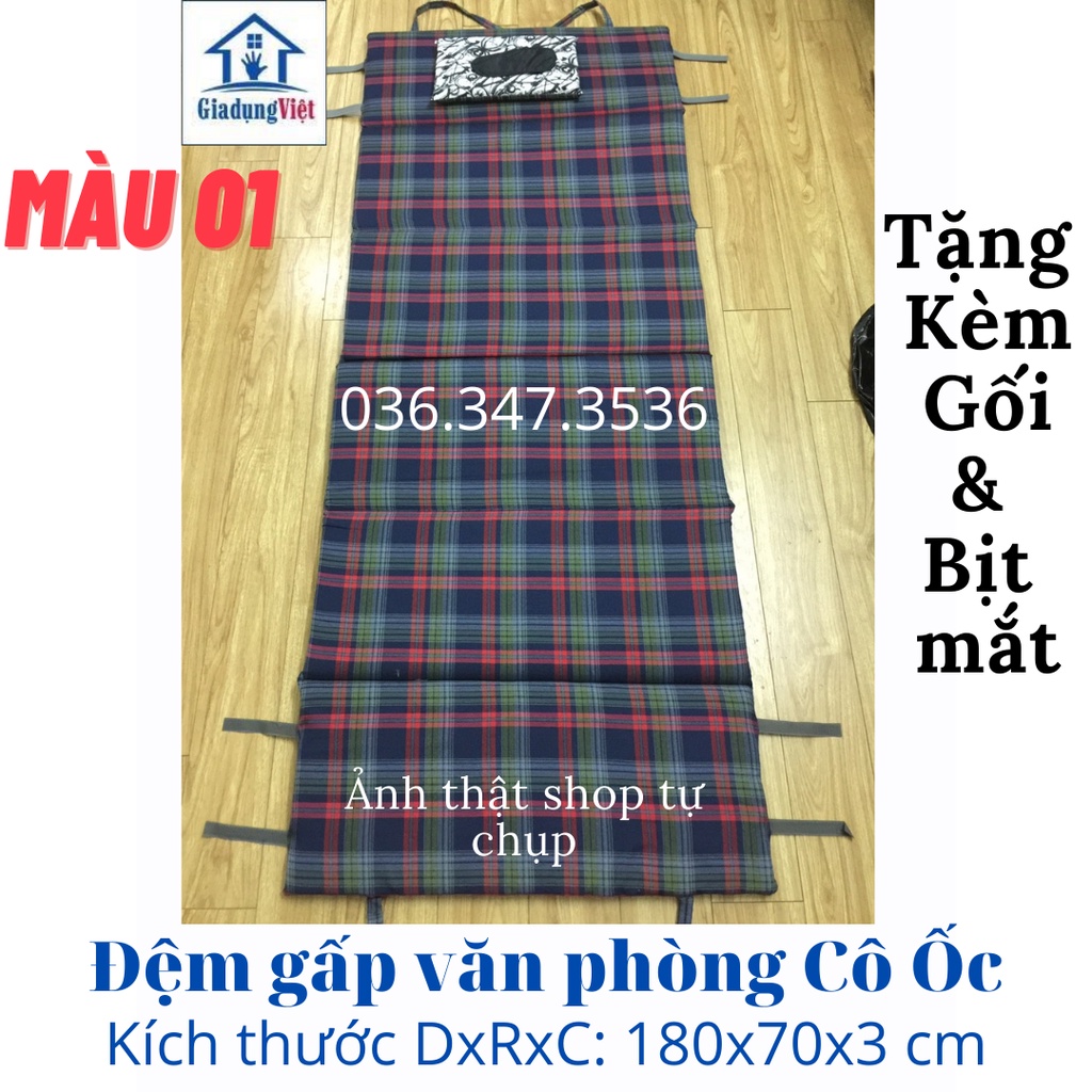 [LOẠI 1 SIÊU ÊM] ĐỆM GẤP VĂN PHÒNG CAO CẤP + Tặng Kèm Gối & Bịt Mắt