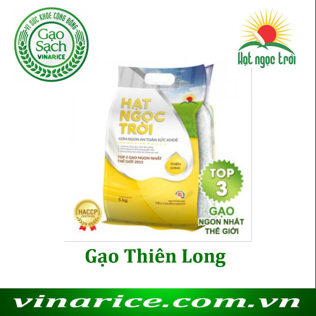 Gạo Hạt Ngọc Trời Thiên Long - dẻo ít mềm thơm ráo cơm - túi 5kg