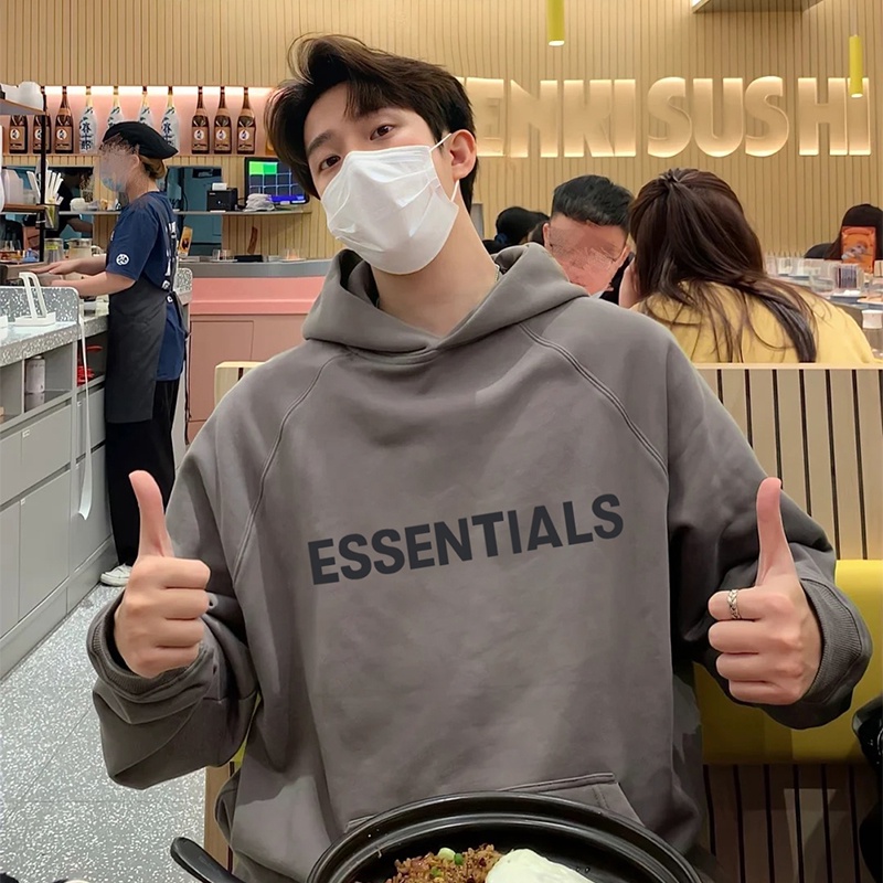 Áo Hoodie ESSENTIALS Phối Mũ 2 Lớp Màu Xám Đặc Biệt, Nỉ Ngoại Cao Cấp Cực Kỳ Dày Dặn Thoáng Khí Hàng Hot Trend 2022