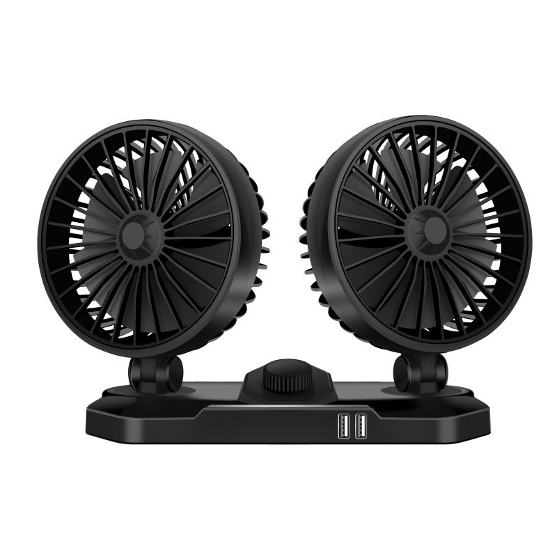 Quạt Đôi Mini Làm Mát Ô Tô Xoay 360 Độ Dùng Điện 12V-24V Cho Mọi Dòng Xe Hơi - Sỉ đồ gia dụng giá tốt