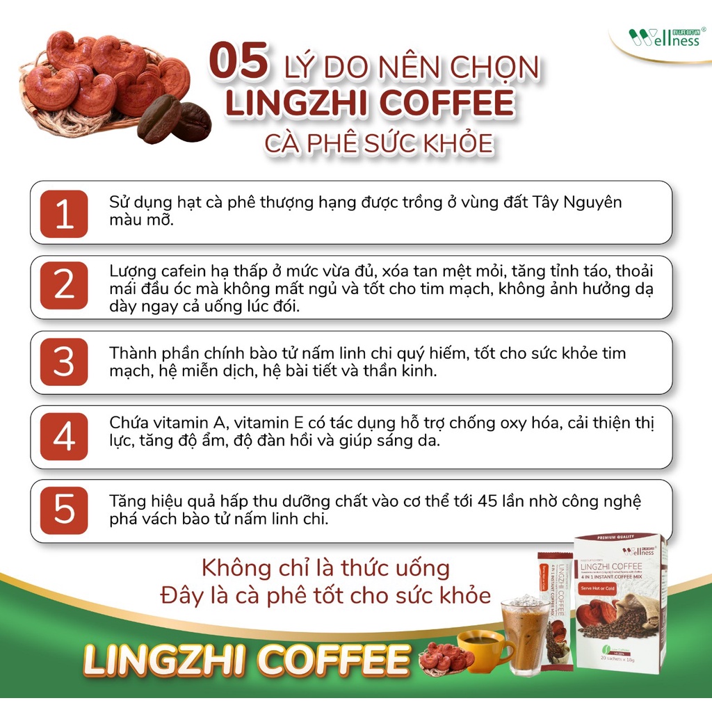 Cà phê sức khỏe, sắc đẹp Lingzhi Coffee - cà phê linh chi