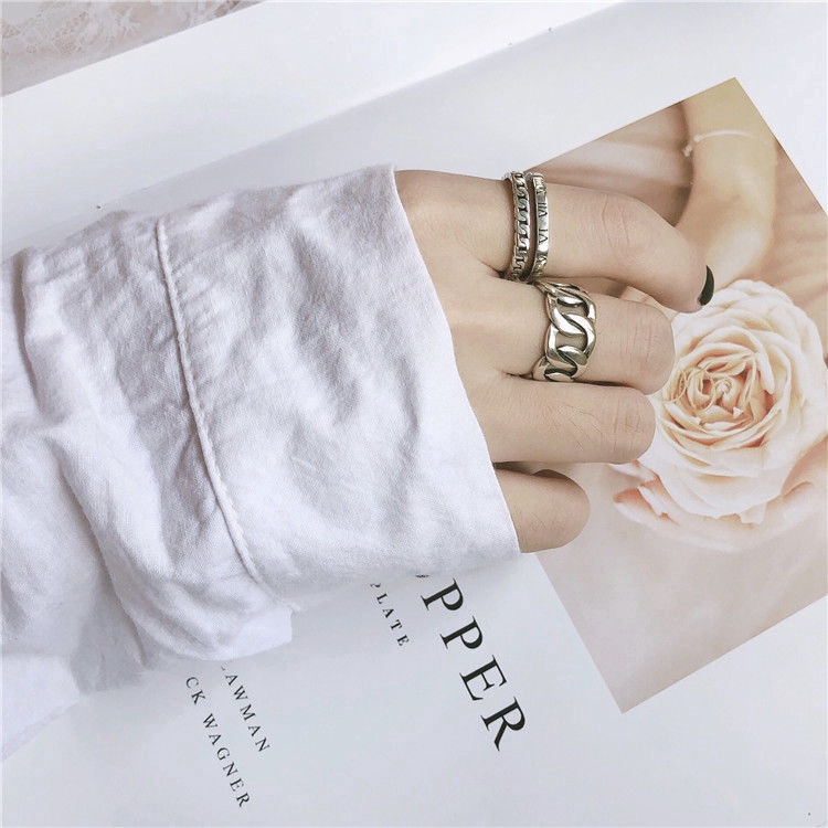 Nhẫn Khắc Số La Mã Đơn Giản Phong Cách Retro Thời Trang