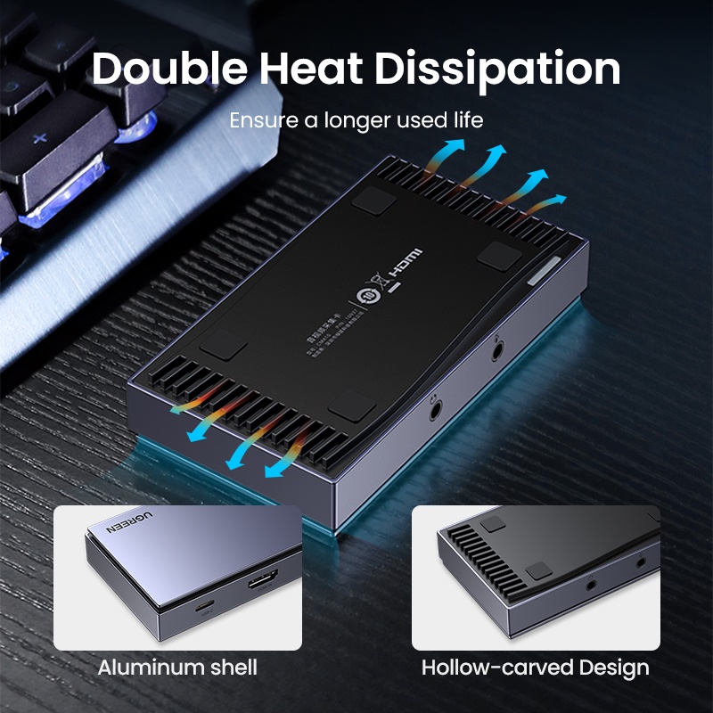 [Mã ELBMO2 giảm 12% đơn 500K] Thẻ Ghi Hình Trực Tiếp UGREEN 4K 1080P USB 3.0 HDMI 2.0