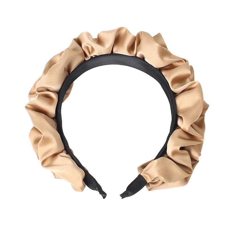 Băng Đô Cài Tóc Bản Rộng Bằng Lụa Ren Phong Cách Mới