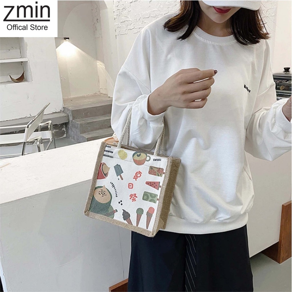 Túi xách nữ thời trang Zmin, chất liệu cói cao cấp phong cách ulzzang - T062