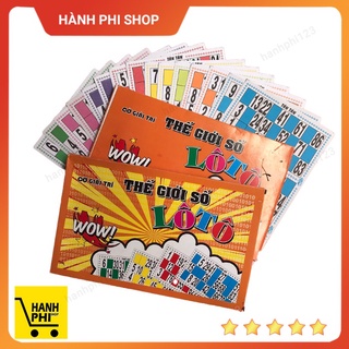 Lô tô gỗ loại tốt - Hộp cờ lô tô Bingo Lotto bằng giấy 16 tờ (Tặng túi vải)
