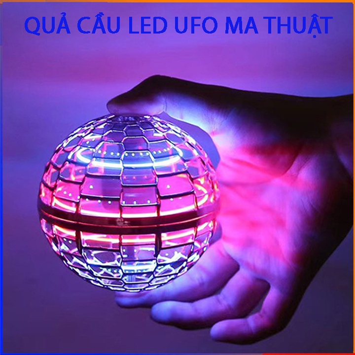 Quả Cầu UFO Ma Thuật Phát Sáng Bay Lơ Lửng Có Đèn Nhấp Nháy Nhiều Màu Sắc