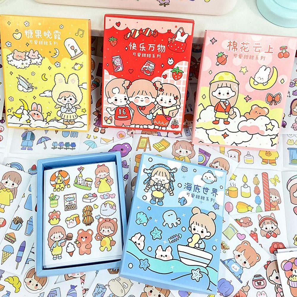 Bộ Sticker Hoạt Hình Dán Trang Trí Sổ Tay DIY Chống Nước