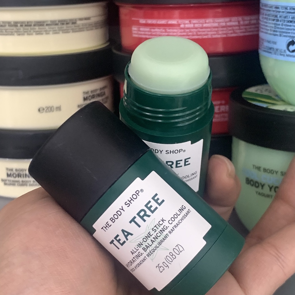 Thanh Lăn Giảm Mụn, Mờ Thâm The Body Shop Tea Tree All-In-One Stick 25G Làm Sáng Da, Giảm Bã Nhờn, Mụn Đầu Đen, Mụn Cám