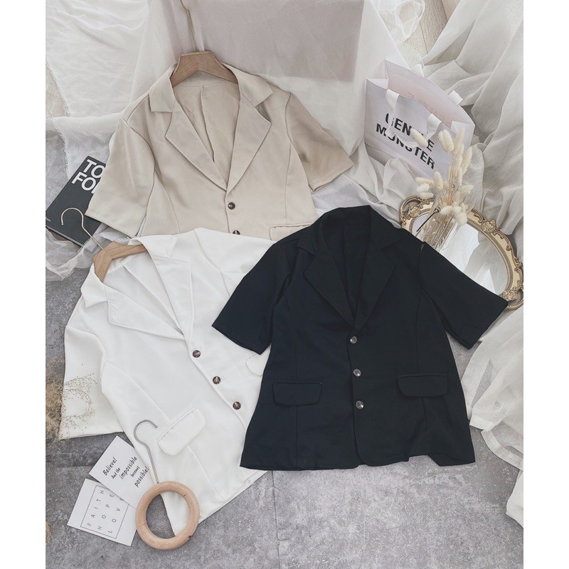 Áo khoác blazer tay ngắn 3 màu | BigBuy360 - bigbuy360.vn