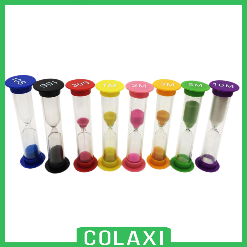 [COLAXI]2x10/15/30 Seconds & 1+2+3+5+10 Minutes Plastic Sandglass Hourglass Timer Set