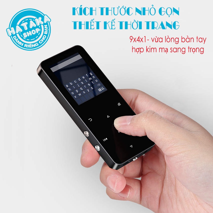 Máy nghe nhạc mp3 Bluetooth H90 bộ nhớ 8GB vỏ kim loại có loa ngoài, FM, ghi âm