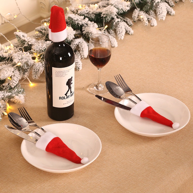 Vỏ Bọc Kẹo Mút / Nón Ông Già Noel Mini Trang Trí Giáng Sinh