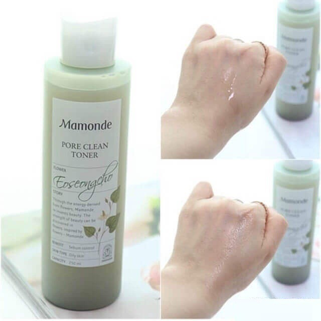 Nước hoa hồng Mamonde Pore Clean 250ml chiết xuất từ diếp cá dành cho da dầu mụn