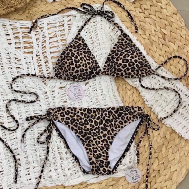 BIKINI 2 MẢNH TAM GIÁC DA BEO NÂU - HỒNG BIKINISTORE | BigBuy360 - bigbuy360.vn