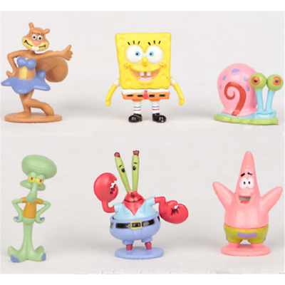 6 Mô Hình Nhân Vật Phim Hoạt Hình Spongebob Trang Trí Bánh Kem