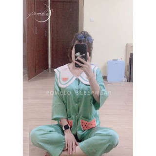 Bộ đồ ngủ lụa satin tay lửng quần dài - POMELO SLEEPWEAR
