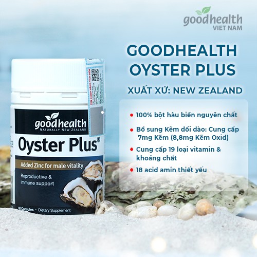 Tinh chất hàu Goodhealth Oyster Plus hộp 60 viên tăng cường sinh lực (Tem QR code xác thực)