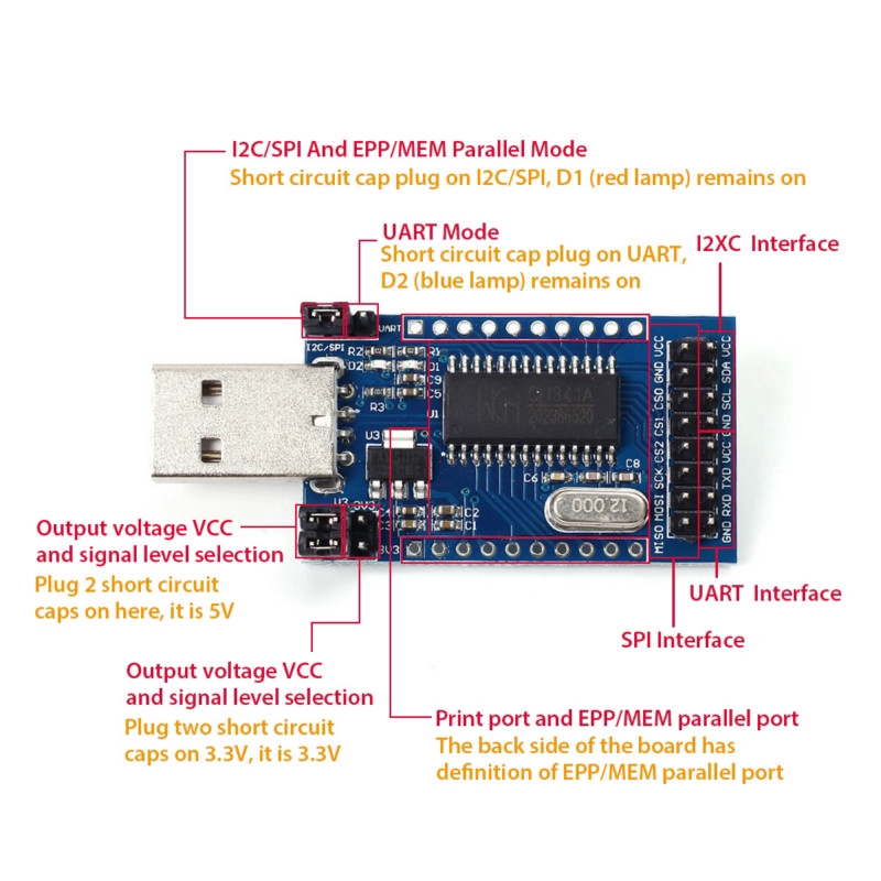 CH341A Programmer Mô Đun Chuyển Đổi Usb Sang Uart Iic Spi I2C