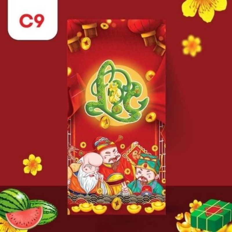 Bao lì xì độc lạ giá sỉ rẻ màu đỏ đẹp tết 2022 hoạt hình con cọp cute dễ thương thần tài tiền đô chất giấy c150 cứng cáp