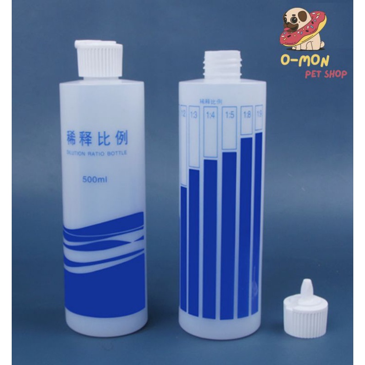 Lọ pha chia tỉ lệ sữa tắm giúp pha và lưu hương đều trên lông thú cưng tiết kiệm sữa tắm - OmonPet