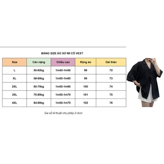 [Bigsize 55-100kg] Áo sơ mi cổ vest