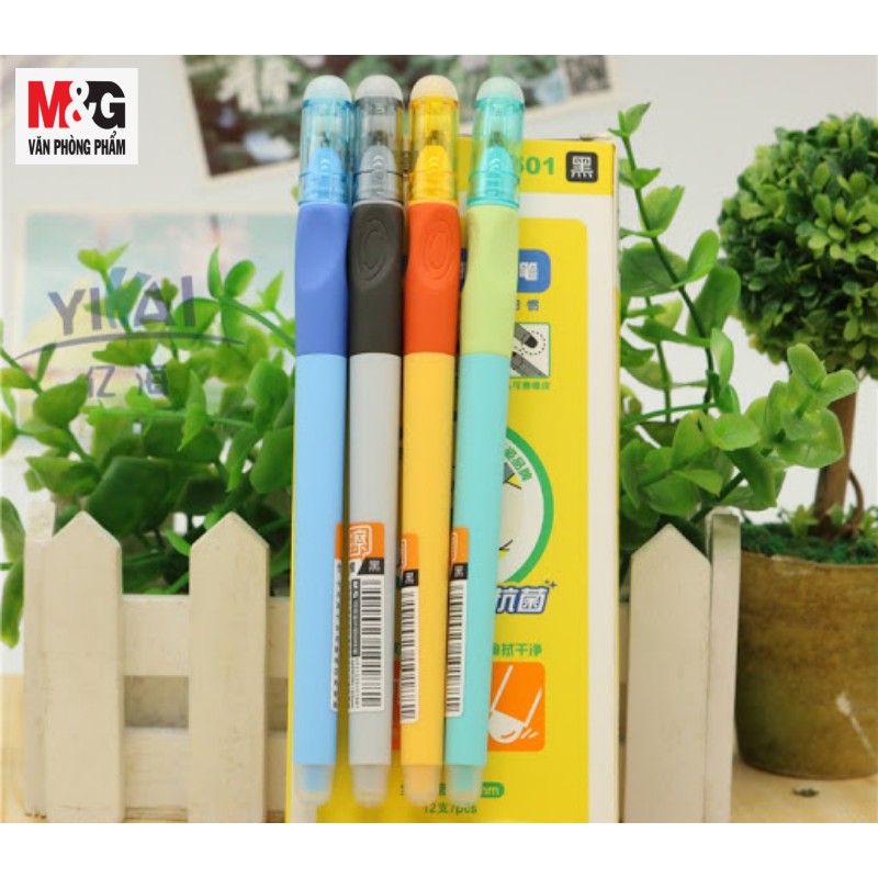 Bút Nước Xóa Được M&G AKPB7501B2 mực xanh 0.5 thân có tay đệm