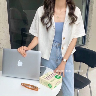 Sơ mi linen form ngắn