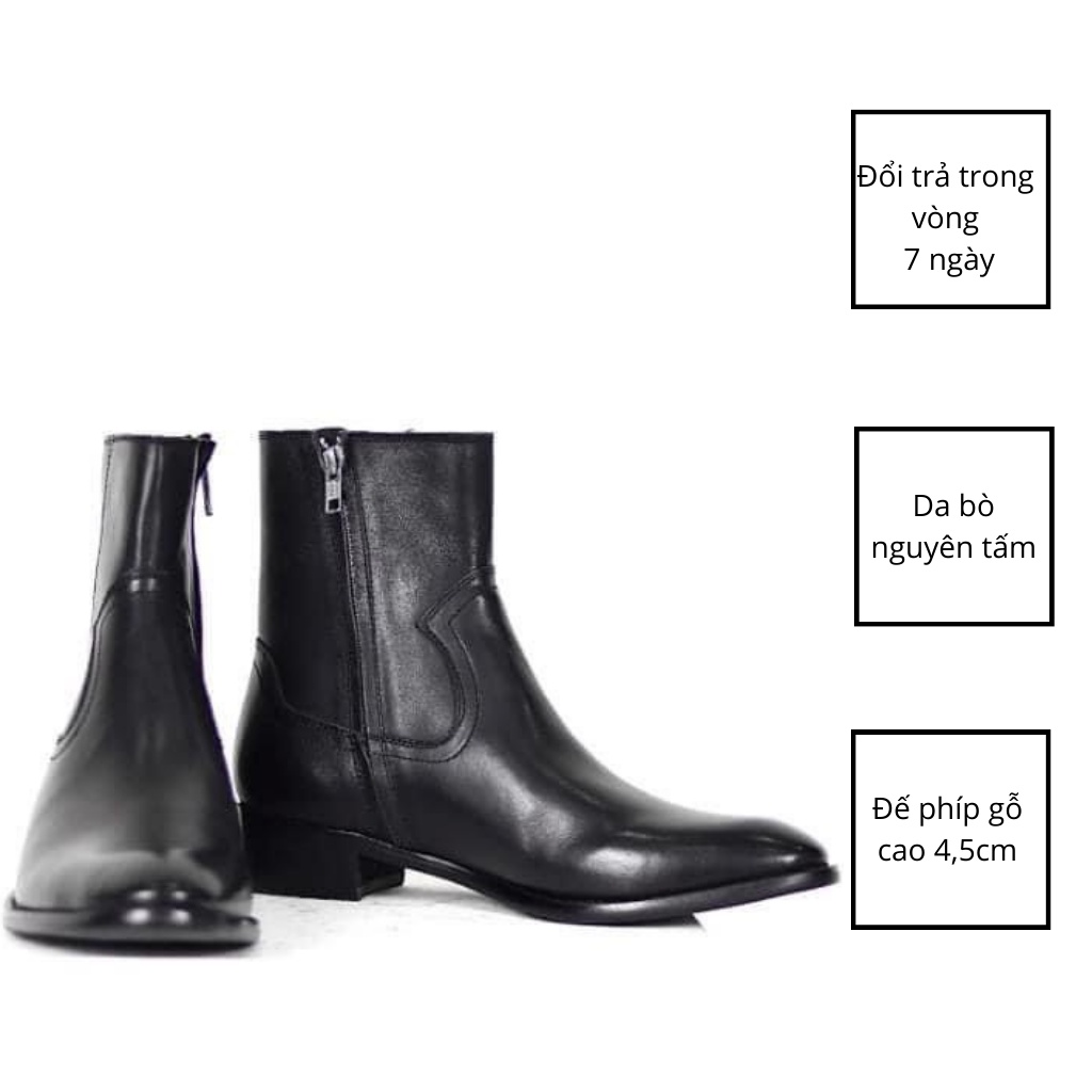 (ẢNH THẬT) ZIP BOOTS KÉO KHÓA DA BÒ - BẢO HÀNH 12 THÁNG