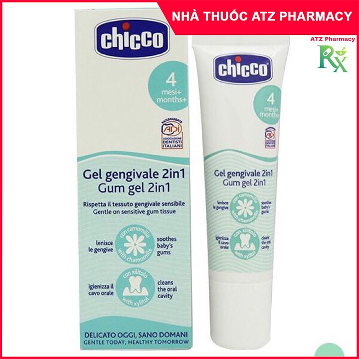 Gel Bôi Lợi Cho Bé Mọc Răng Chicco-30ml - xoa dịu lợi sưng đau cho bé từ 4 tháng tuổi - ATZ