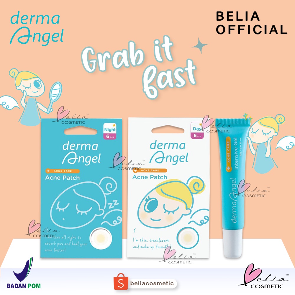 ❤ Belia ❤ Derma ANGEL (✔️Miếng dán trị mụn ngày và đêm tiện dụng | Tấm thạch cao trong suốt trị mụn | Gel tăng cường