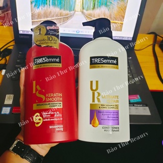 Dầu gội đầu Tresemme KERATIN SMOOTH màu đỏ 😘 cặp dầu gội xả thái lan 450ml, 5 trong 1 suôn mượt vào nếp,