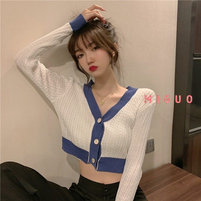 Áo Khoác Cardigan Dệt Kim Tay Dài Kiểu Hàn Quốc Xinh Xắn Cho Nữ
