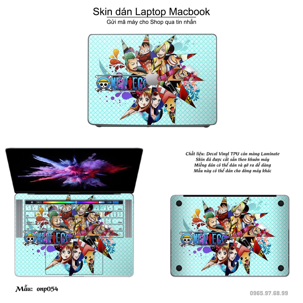 Skin dán Macbook mẫu Vua hải tặc (đã cắt sẵn, inbox mã máy cho shop)