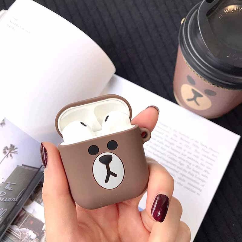 Vỏ Bảo Vệ Hộp Sạc Tai Nghe Airpods I10 I12 I9s Tws Bằng Silicon Họa Tiết Hoạt Hình Dễ Thương