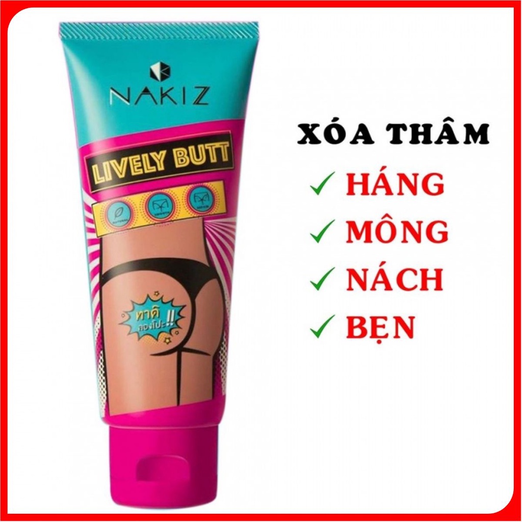 NAKIZ LIVELY BUTT 〡 Kem thoa thâm, mụn Mông, Bẹn, Nách, Lưng, Nhũ hoa, Cùi chỏ, Đầu gối mai_beauty_spa
