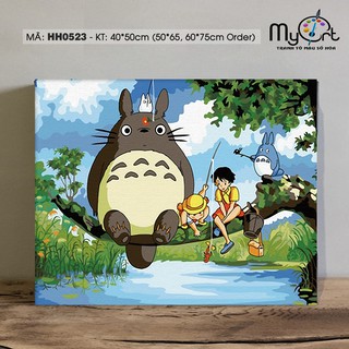 Tranh tự tô màu sơn dầu số hóa - Mã HH0523 Totoro Tranh hoạt hình nhân vật phim hoạt hình Myart