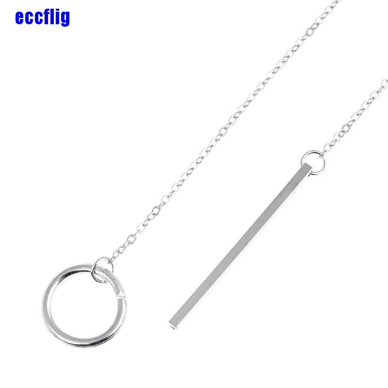 ECC 1PC Circle Strip Long Chain Necklace Collares Choker Necklace Pendants For Women