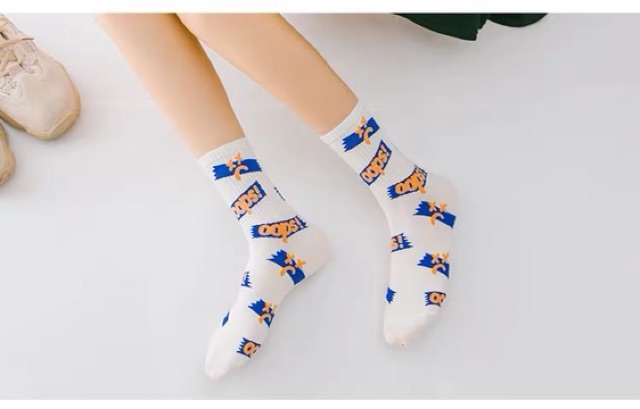 Vớ tất cao cổ họa tiết chữ hàng Quảng Châu