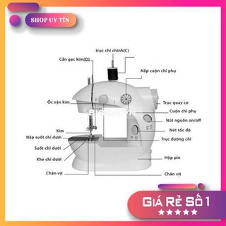 - Máy Khâu Mini Gia Đình 2 Tốc Độ Có Đèn Led Cắt Chỉ