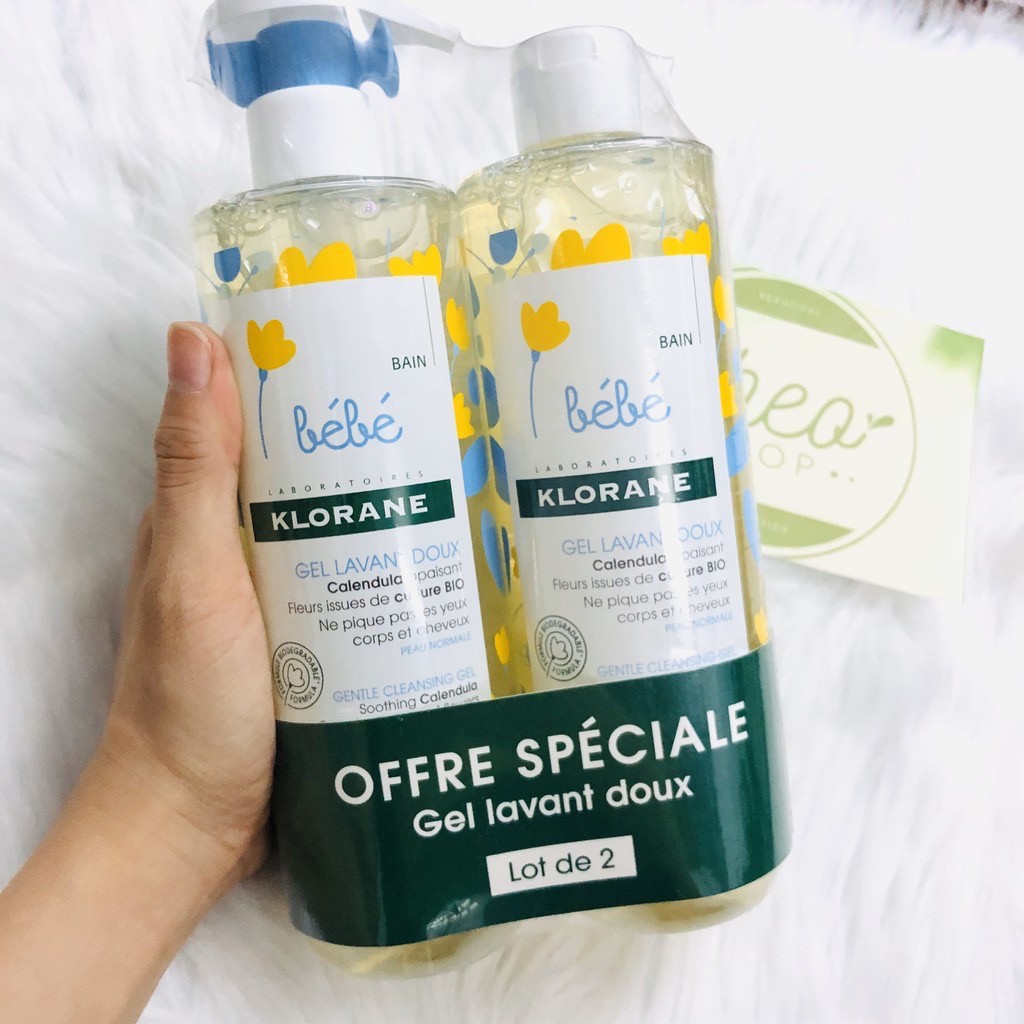 SỮA TẮM KLORANE BEBE – Sữa tắm gội 2 in 1 cho bé