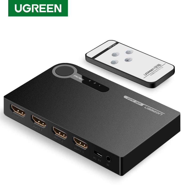 Ugreen Bộ Chia Cổng HDMI 4K 3 Cổng 3 Trong 1 HD 3D Cho Xbox 360 PS4 PS3 Kèm Công Tắc Điều Khiển HDMI