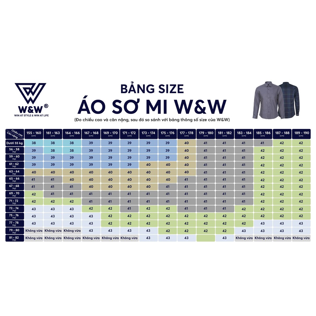 Áo Sơ Mi Nam W&amp;W Dáng Regular Fit Cổ Đức Dài Tay Hoạ Tiết Kẻ Trẻ Trung- Chất Liệu Thấm Hút, Mềm Mịn Cao Cấp WLS213R