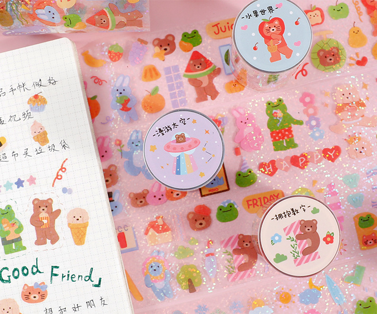 1 Pcs Brown Animal  Masking Tape Diary Scrapbooking DIY Decoration Washi Tape